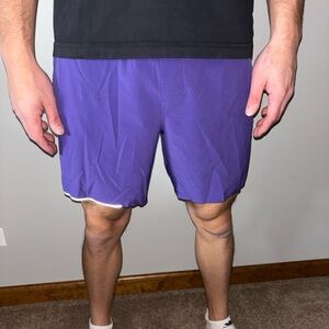 Lululemon Surge Lined Running Shorts Men's Size Small 6" Inseam Petrol Purple